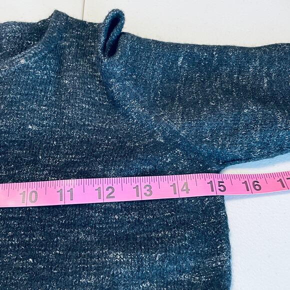 Current Elliott Black Heather Wool Open Shoulder Long Sleeve Pullover Sweater S - Picture 10 of 12